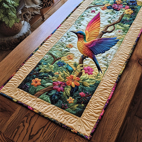 Vibrant Hummingbird WY0905052CL Quilted Table Runner