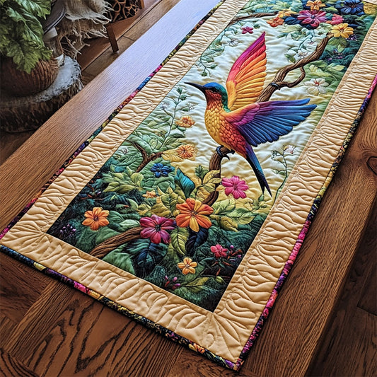 Vibrant Hummingbird WY0905052CL Quilted Table Runner