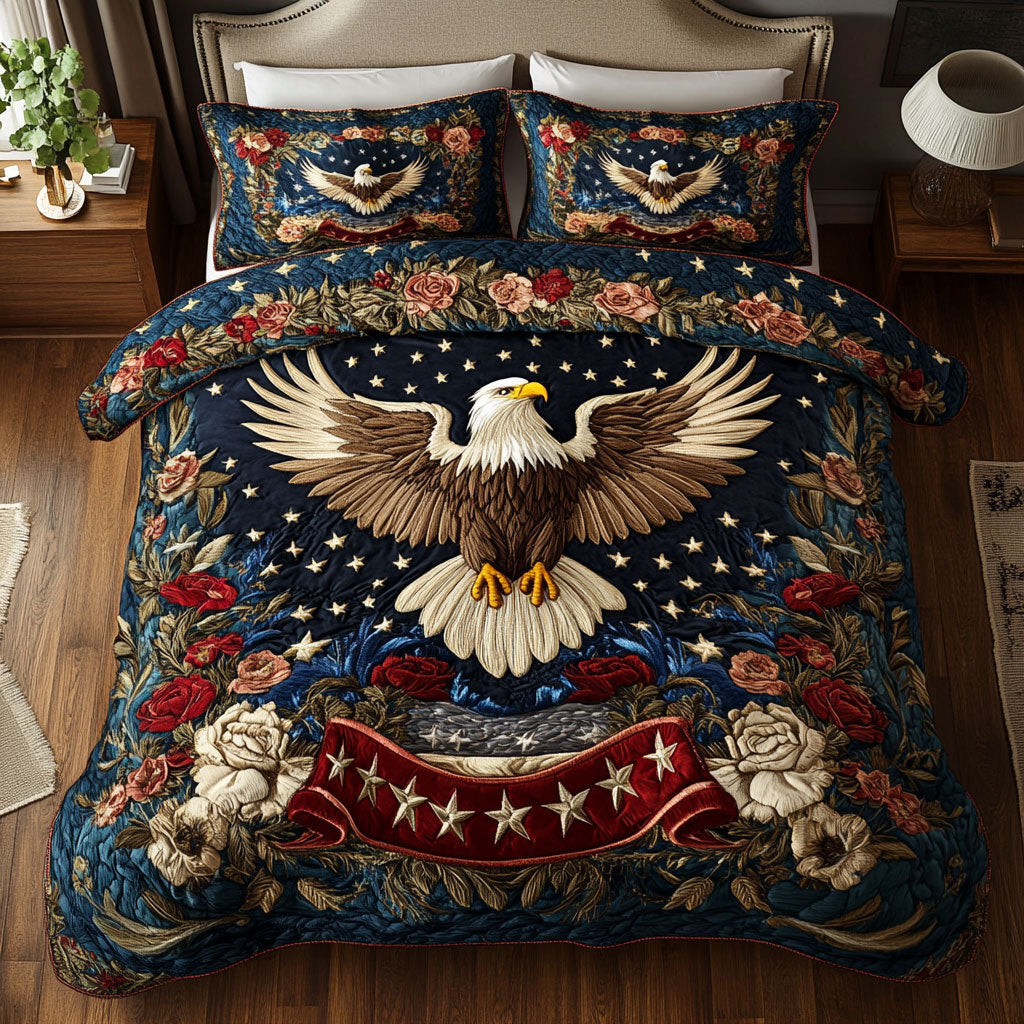 Bald Eagle Banner WN1206004CL Duvet Cover Set