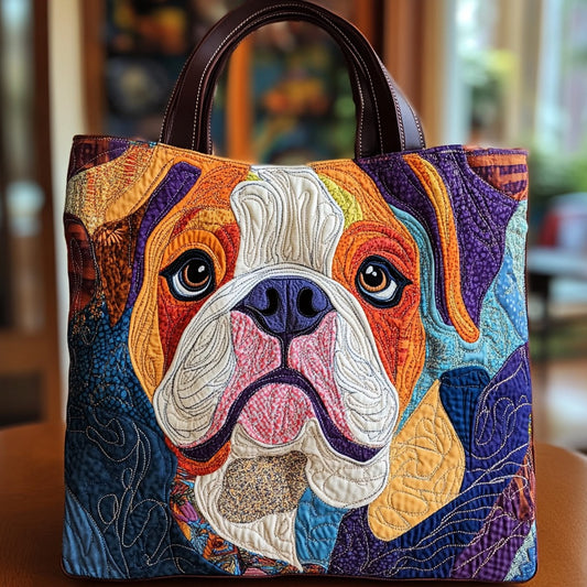 Patchwork Bulldog XR2309016CL Quilted Tote Bag