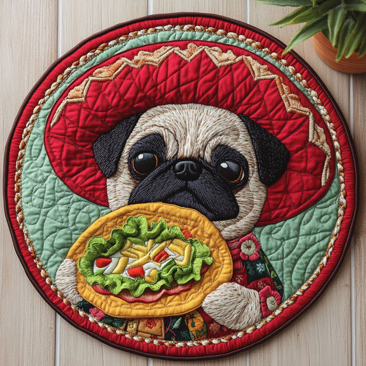 Mexican Pug CW2905563CL Quilted Round Mat