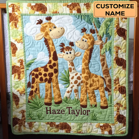 Giraffe Dreams WN2407036CL Personalized Baby Quilt