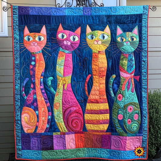 Colorful Portrait Cat WY3012007CL Quilt