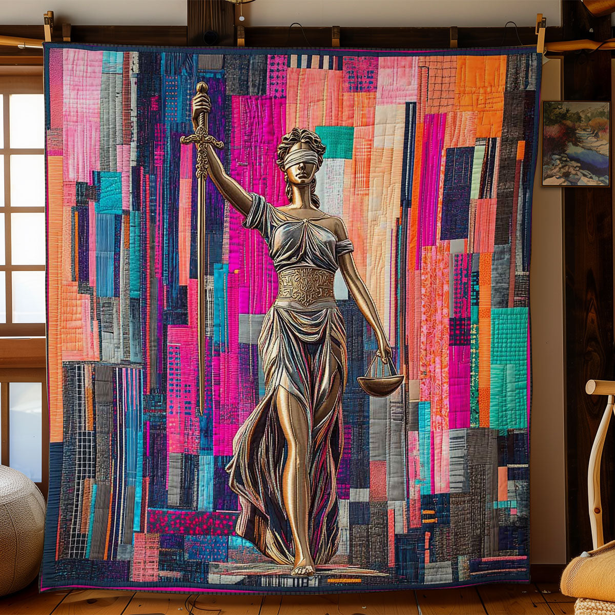 Lady Justice Grid WN1705030CL Quilt