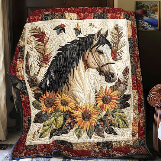 Sunflower Feather Horse WY0801059CL Quilt