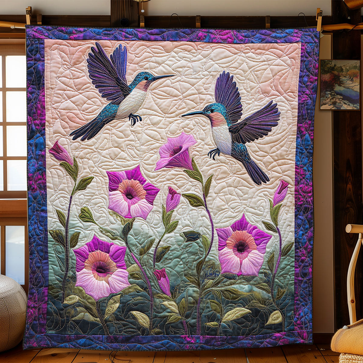 Blooming Hummingbird WJ1001006CL Quilt