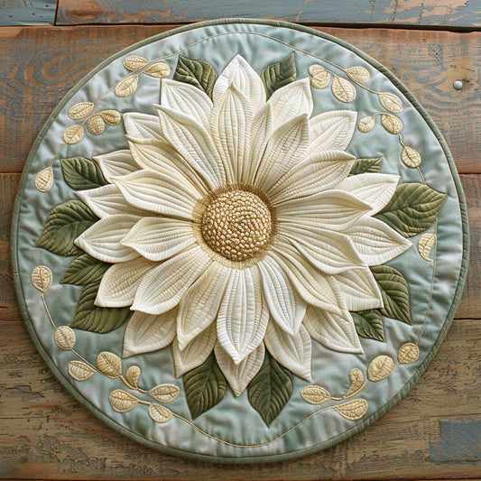 Early Blooming Flowers CQ1005017CL Quilted Round Mat