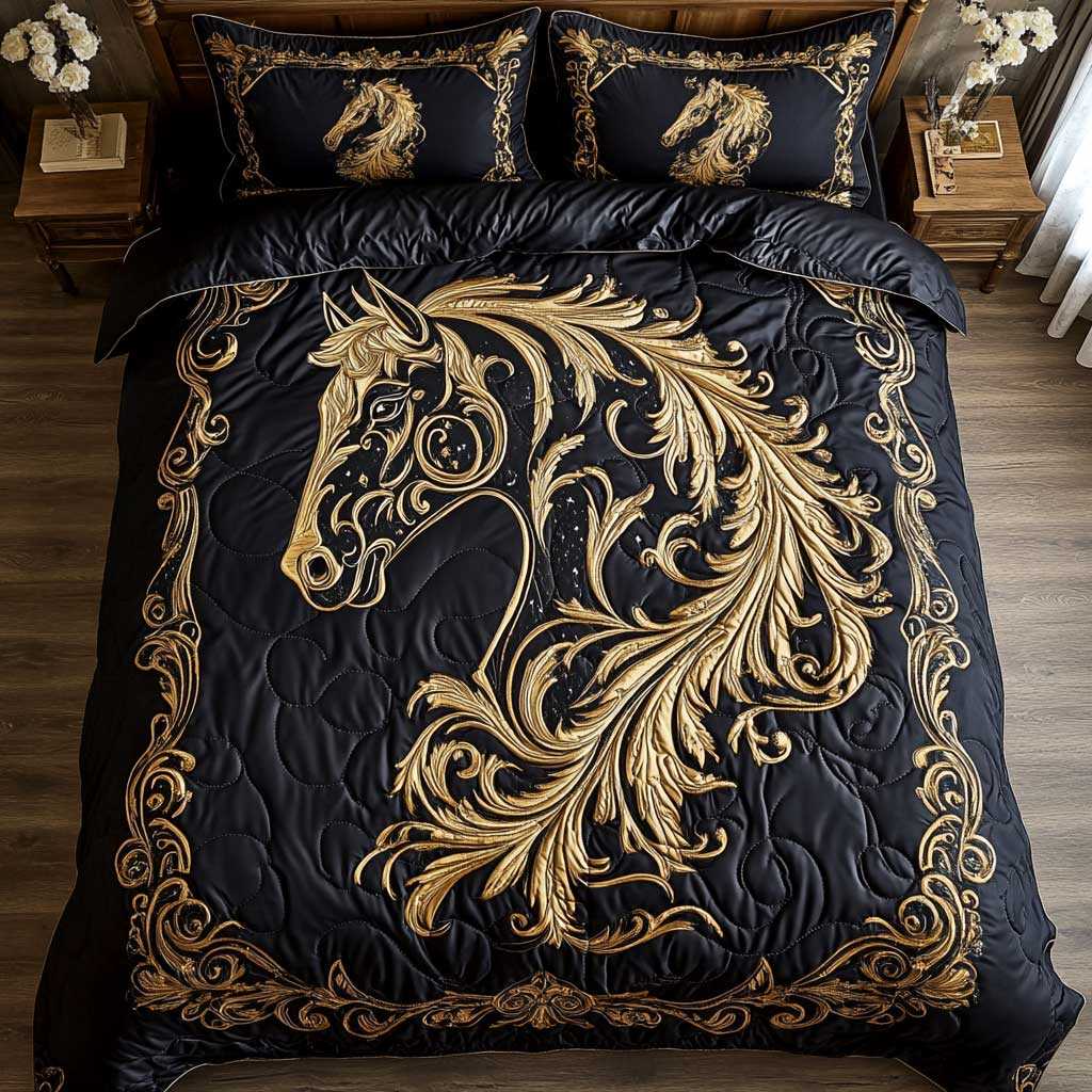 Celestial Golden Horse WP0801005CL Duvet Cover Set