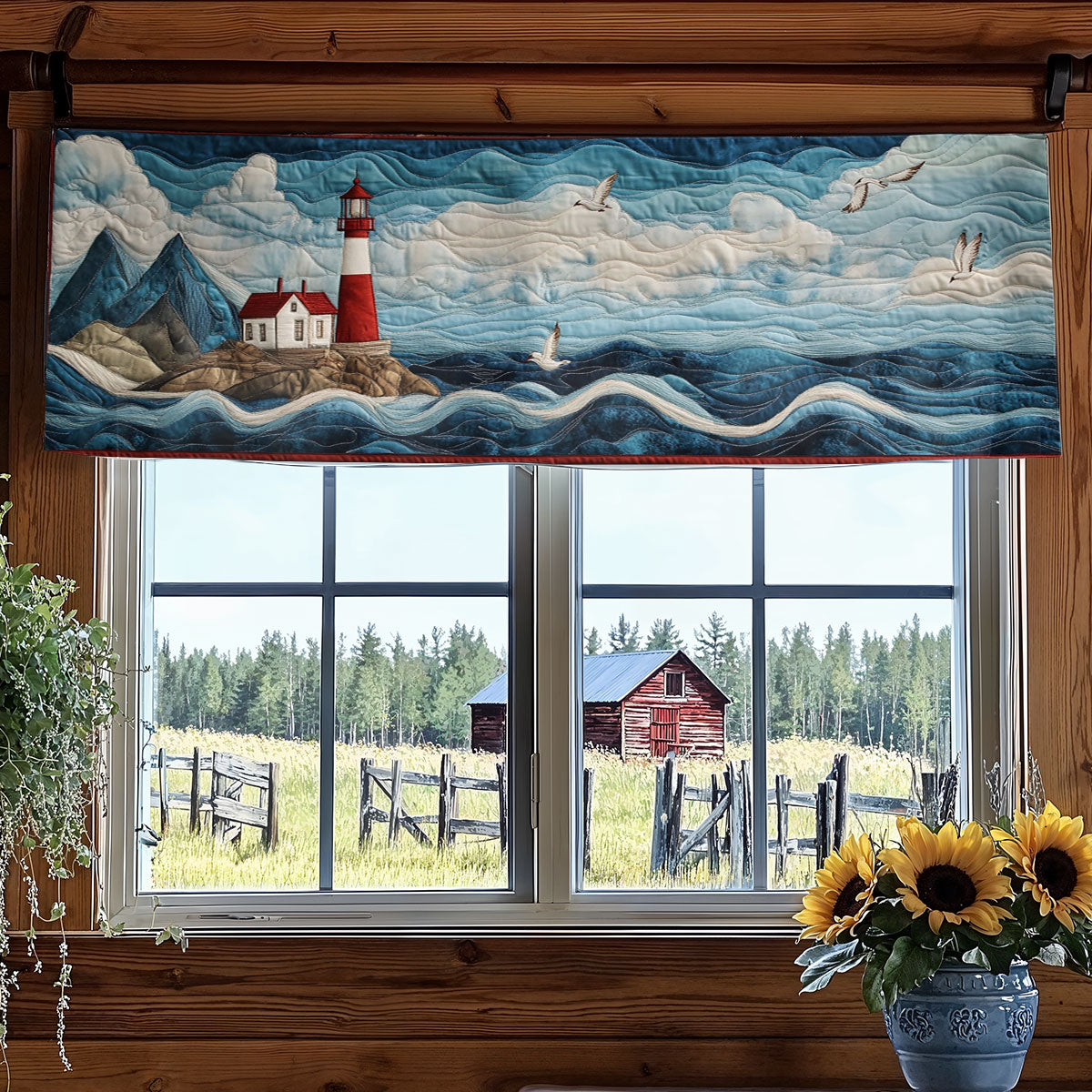 Lighthouse Embrace WN0307078CL Quilted Valance