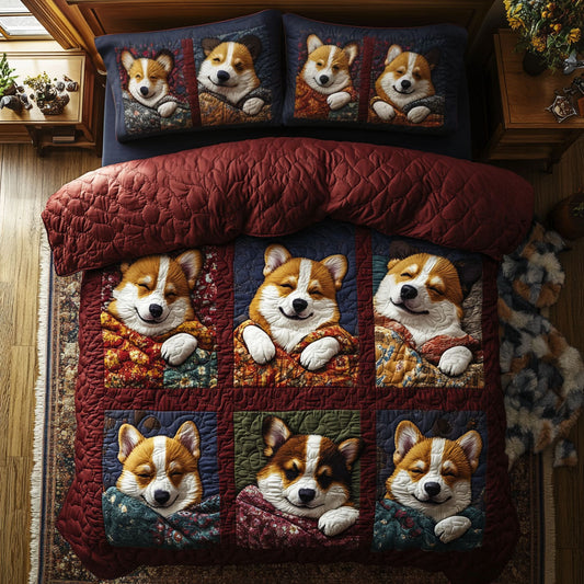 Corgi Dream Blocks WN1207009CL Duvet Cover Set