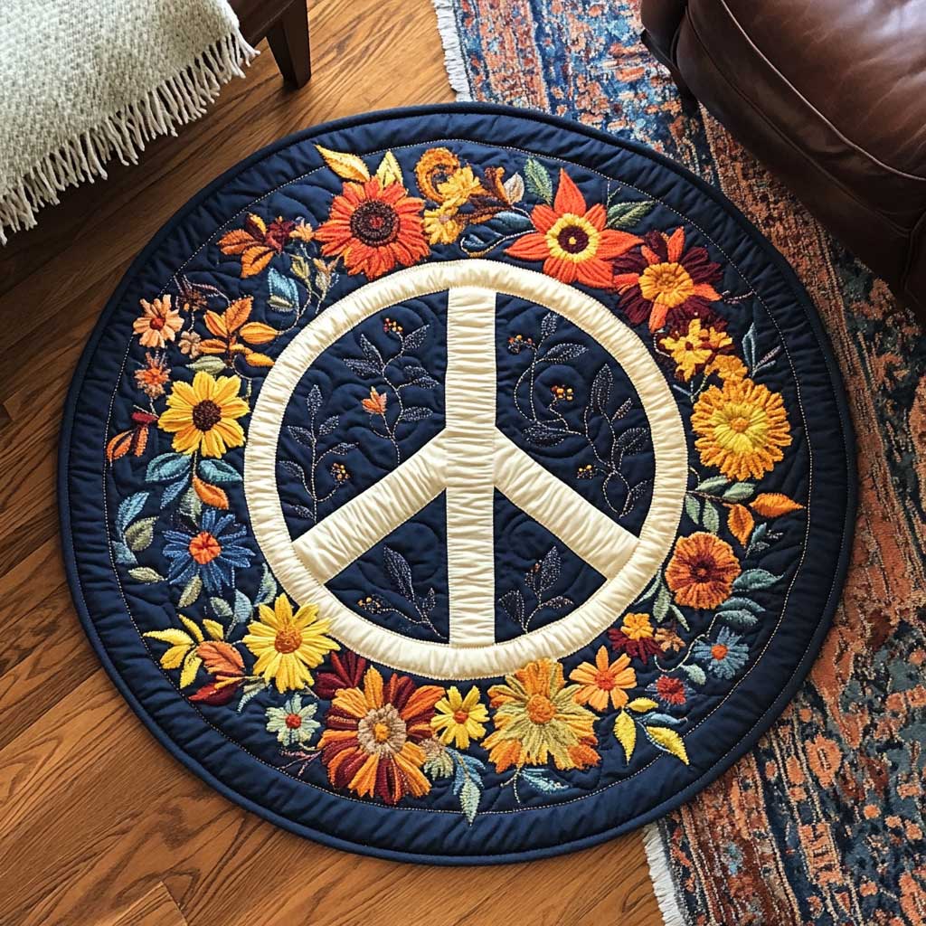 Serene Peace WN1803084CL Quilted Round Mat