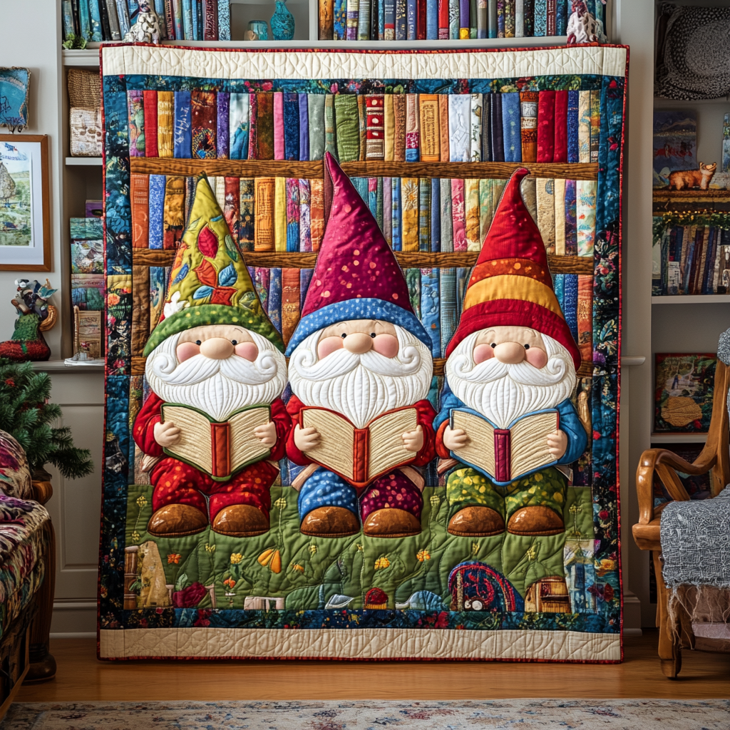 Gnomes Love Books XR0304001CL Quilt