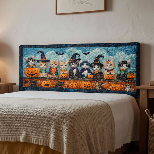 Autumn Witch Cat WN1312001CL Quilted Headboard Slipcover