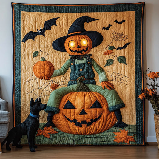 Scarecrow And Pup Glowtime WN0508031CL Quilt