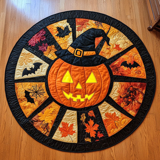 Spooky Pumpkin Lane CW1208020CL Quilted Round Mat