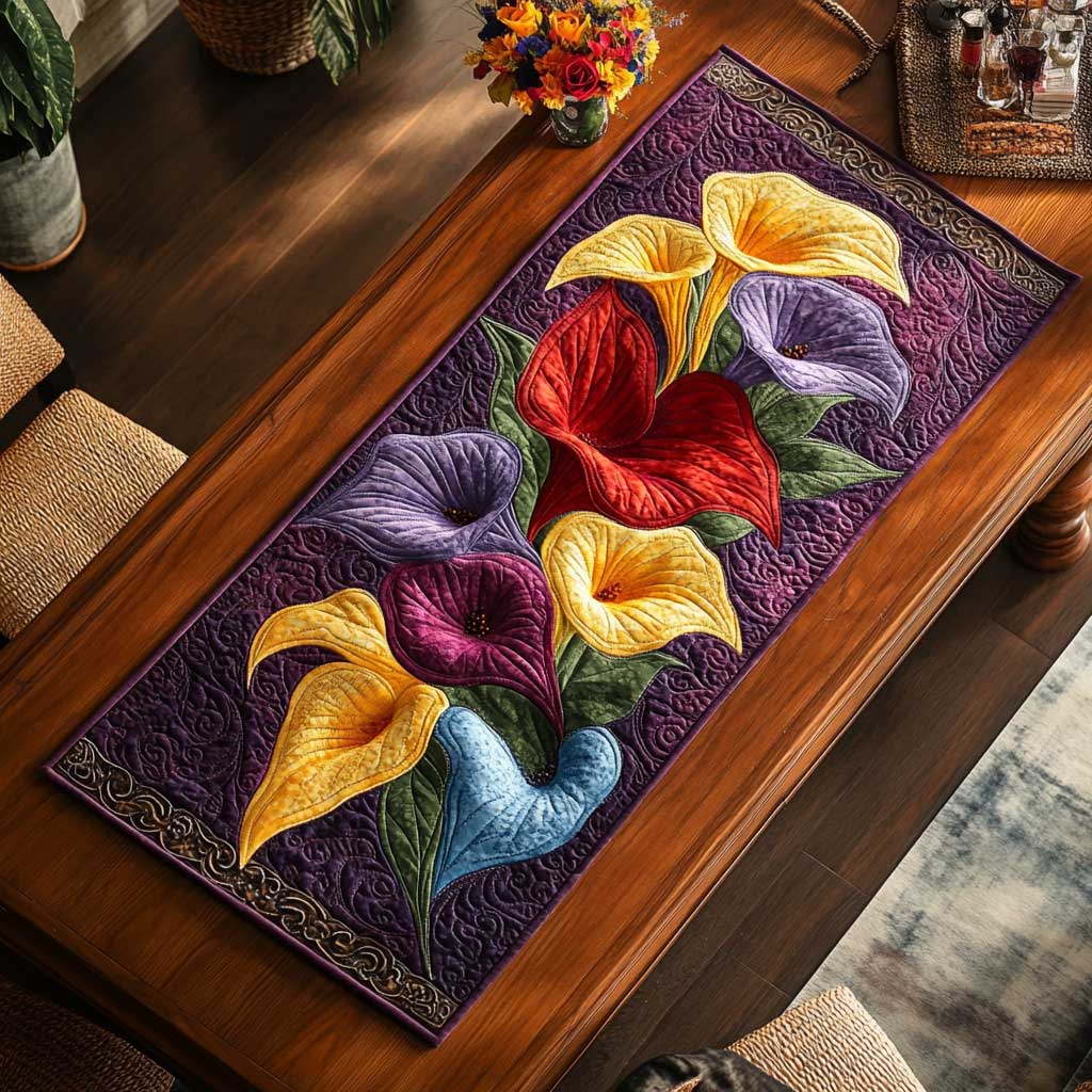 Calla Lilies Garden WN2304035CL Quilted Table Runner