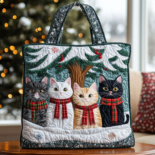 Mistletoe Meow LT2211009CL Quilted Tote Bag