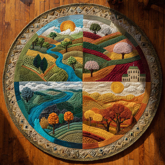 Blossom Valley Season CW1108015CL Quilted Round Mat
