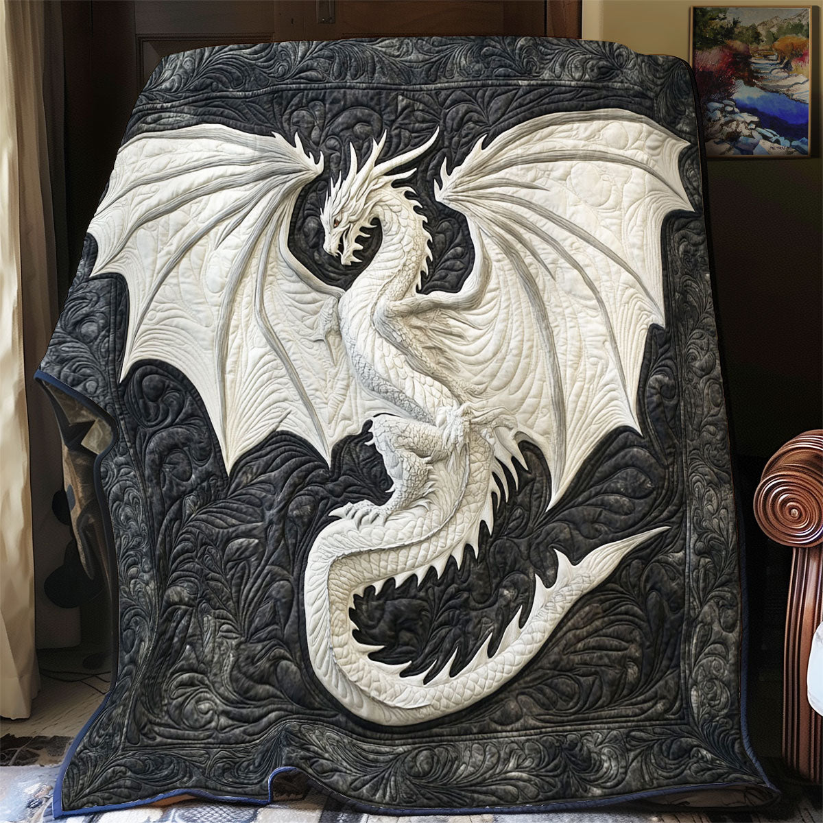 Mystic White Dragon WY2001092CL Quilt