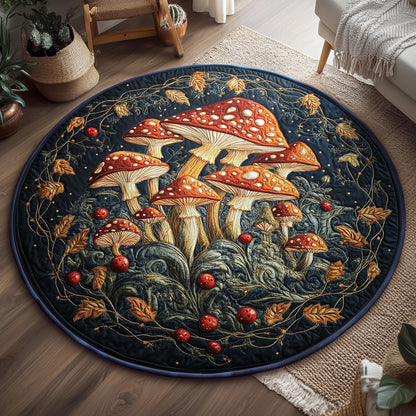 Spotted Shrooms WY2203089CL Quilted Round Mat
