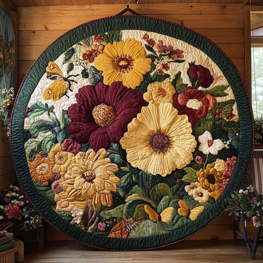 Brightfield Flower WN0808017CL Quilted Round Mat