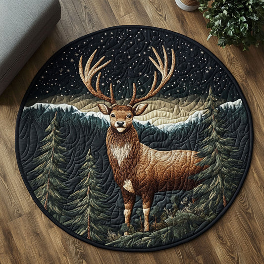 Deer In Forest WX2403060CL Quilted Round Mat