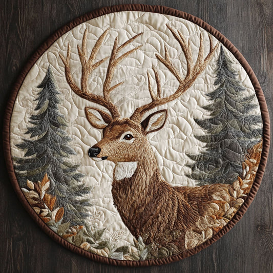 Deer Portrait WX2203111CL Quilted Round Mat
