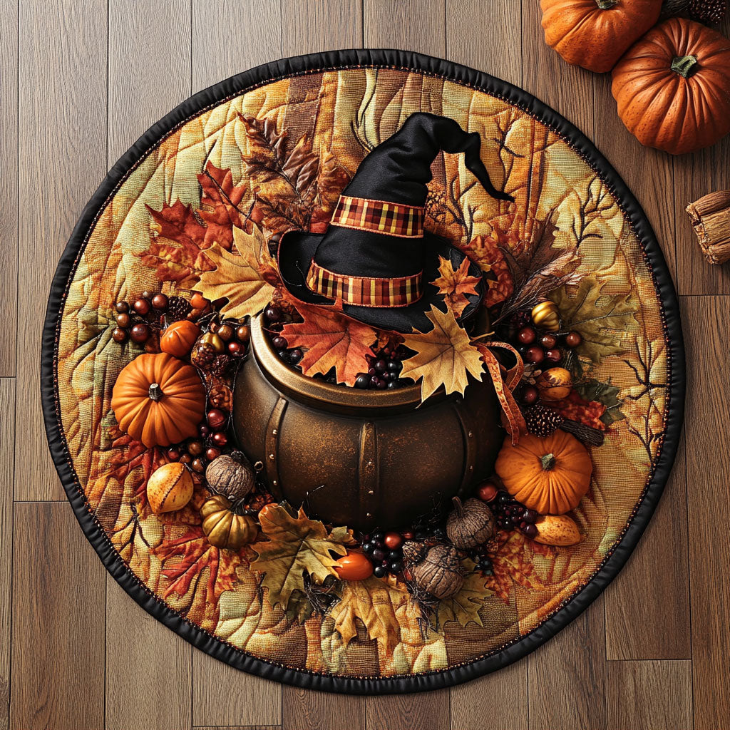 Golden Witch Cauldron WN1408048CL Quilted Round Mat