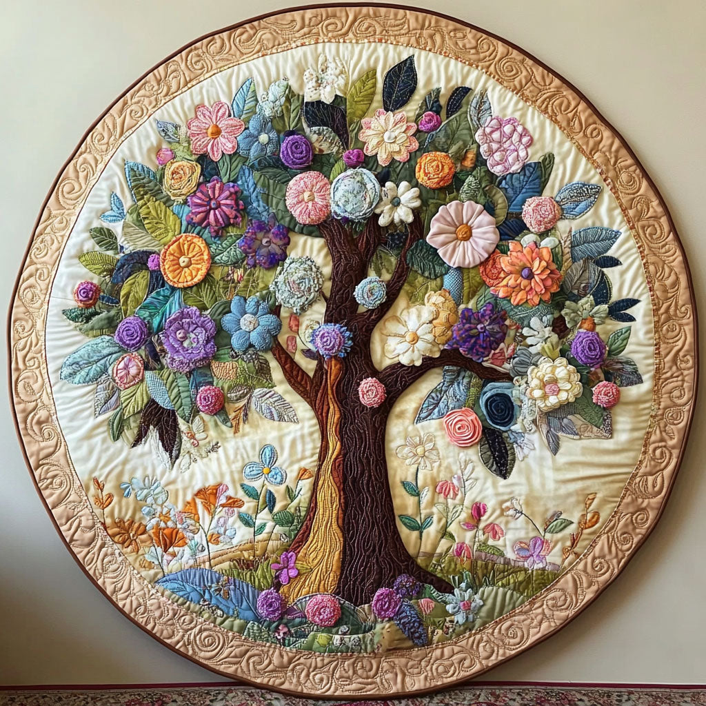 Blossom Tree WN0808013CL Quilted Round Mat