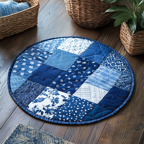 Denim Dreams WU2103108CL Quilted Round Mat