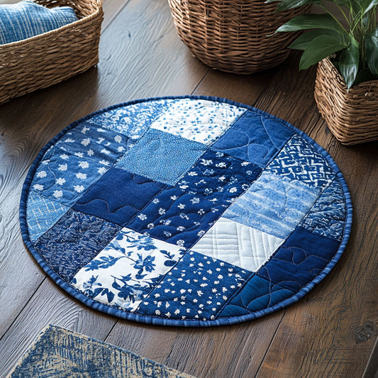 Denim Dreams WU2103108CL Quilted Round Mat