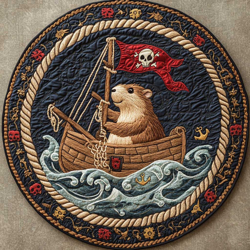 Sea Capybara WN1205079CL Quilted Round Mat