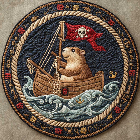 Sea Capybara WN1205079CL Quilted Round Mat