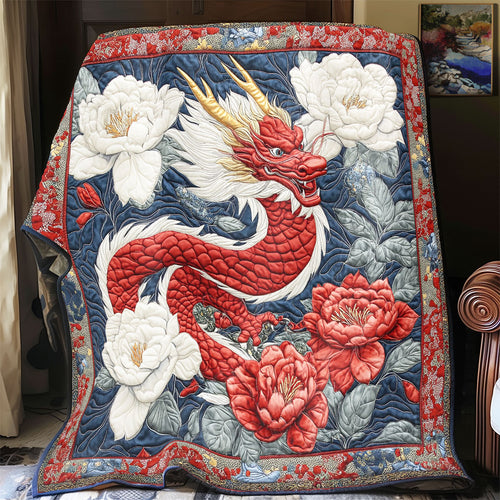 Crimson Peony Dragon CW2107007CL Quilt