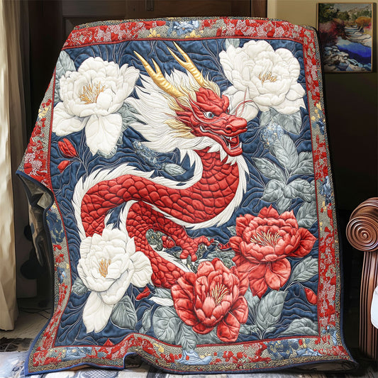 Crimson Peony Dragon CW2107007CL Quilt