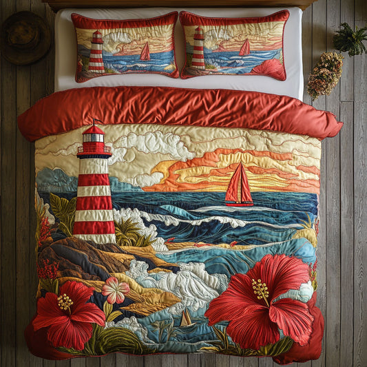 Red Flower Lighthouse WY3105032CL Duvet Cover Set