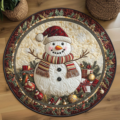 Sparkling Snowman WN0309093CL Quilted Round Mat