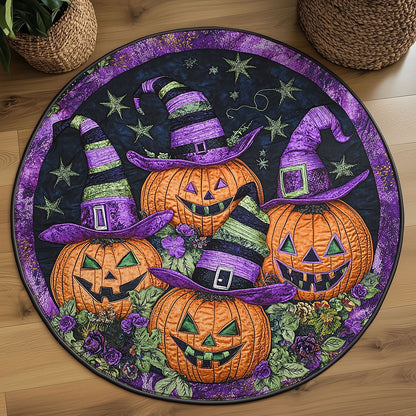 Witchy Pumpkin WN1808065CL Quilted Round Mat