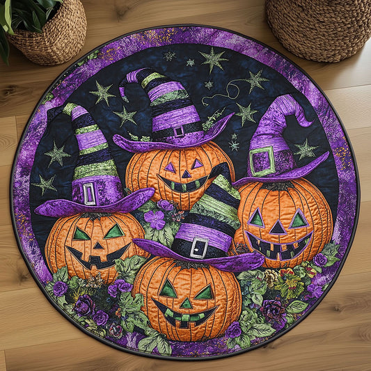 Witchy Pumpkin WN1808065CL Quilted Round Mat