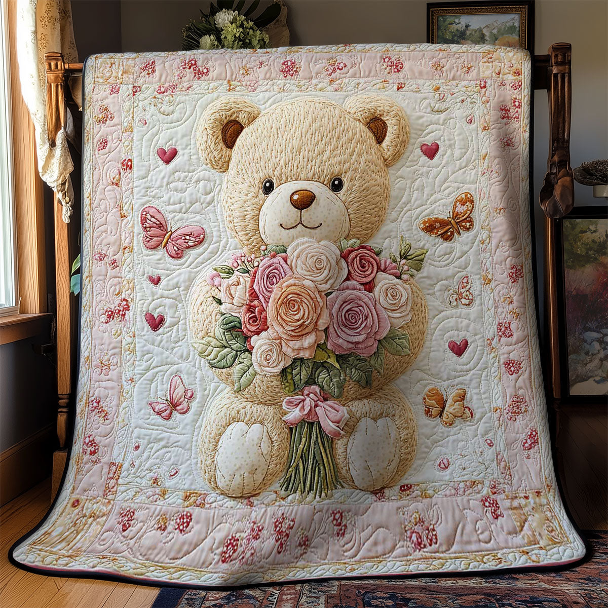 Floral Bear Love WN0801019CL Quilt