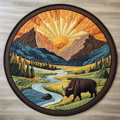Valley Sunset CQ0605018CL Quilted Round Mat
