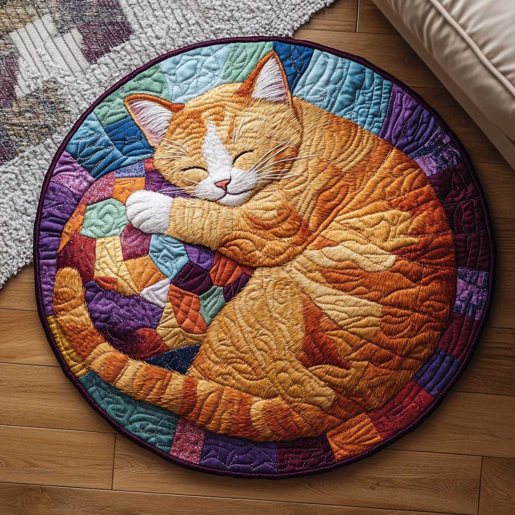 Lazy Cat WN1903074CL Quilted Round Mat