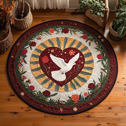 Heart Radiant Dove WY3006095CL Quilted Round Mat