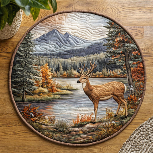 Deer Forest CW1205078CL Quilted Round Mat