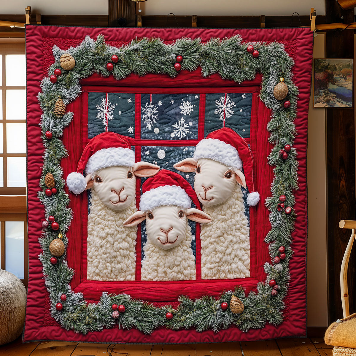 Three Cozy Sheep CW1711063CL Quilt