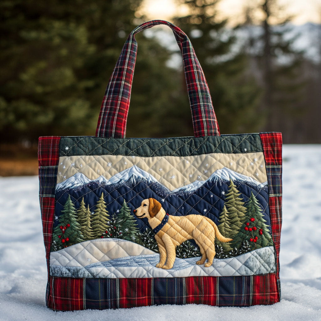Cozy Golden Retriever Christmas WN0611037CL Quilted Tote Bag