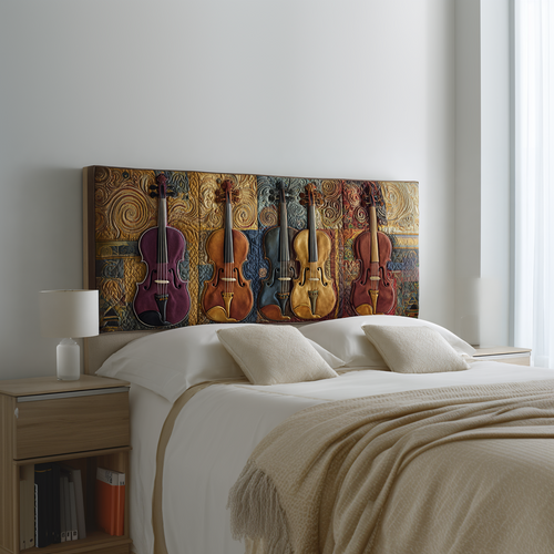 Violin Lovers XR1612020CL Quilted Headboard Slipcover