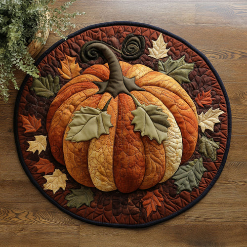 Autumn Pumpkin CM1504008CL Quilted Round Mat