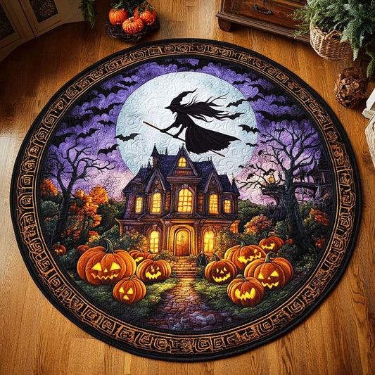 Haunted Witch Glow CW0708032CL Quilted Round Mat