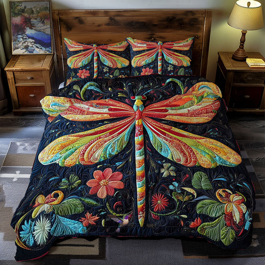 Colorful Dragonfly In Garden WY2412011CL Duvet Cover Set